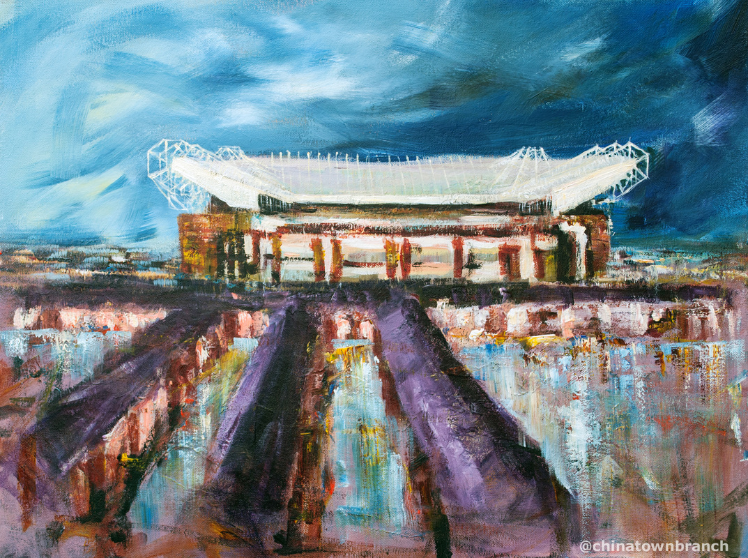 Picture, old trafford art, poster, painting, man united, manchester united art, merchandise 