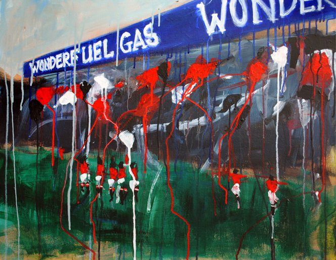 Picture, old traford, art, the stretford end, man united, manchester united, football art, poster, wonderfuel gas, terrace, expressionist